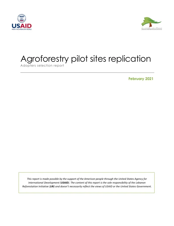 Agroforestry Pilot Sites Replication Adopters Selection Report