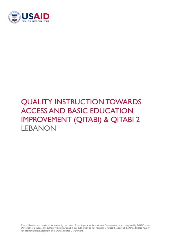 EQUALITY INSTRUCTION TOWARDS ACCESS AND BASIC EDUCATION IMPROVEMENT (QITABI) & QITABI 2 LEBANON