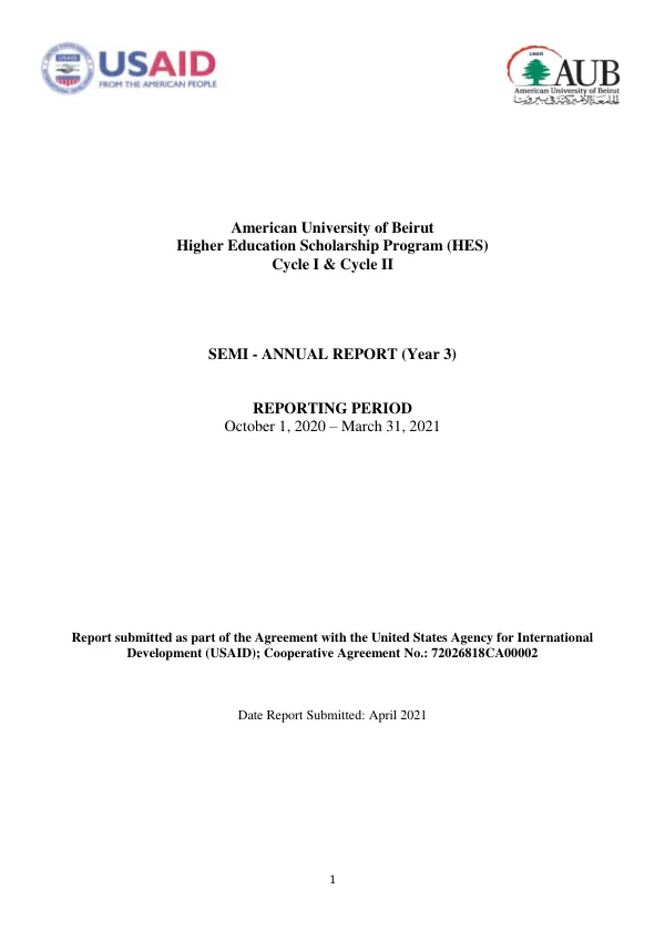 Semi-Annual Report (Year 3)