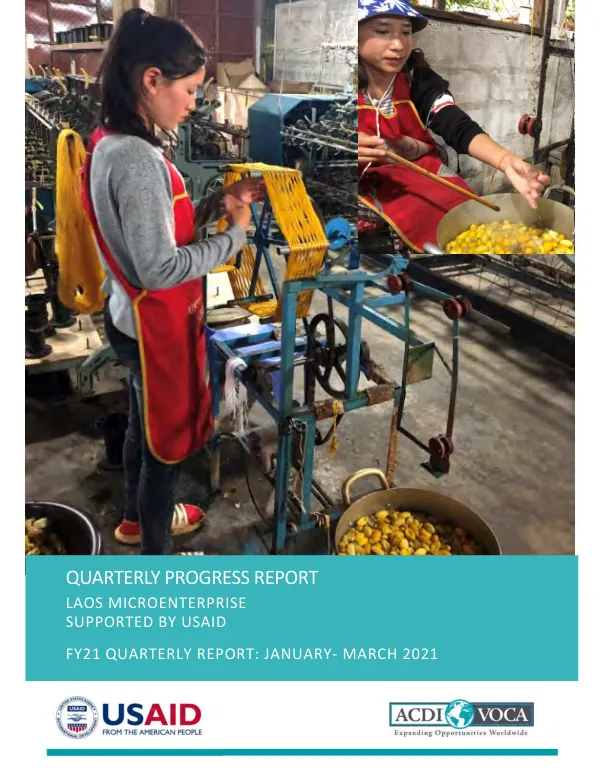 FY21 Quarterly Report: Laos Microenterprise Supported by USAID