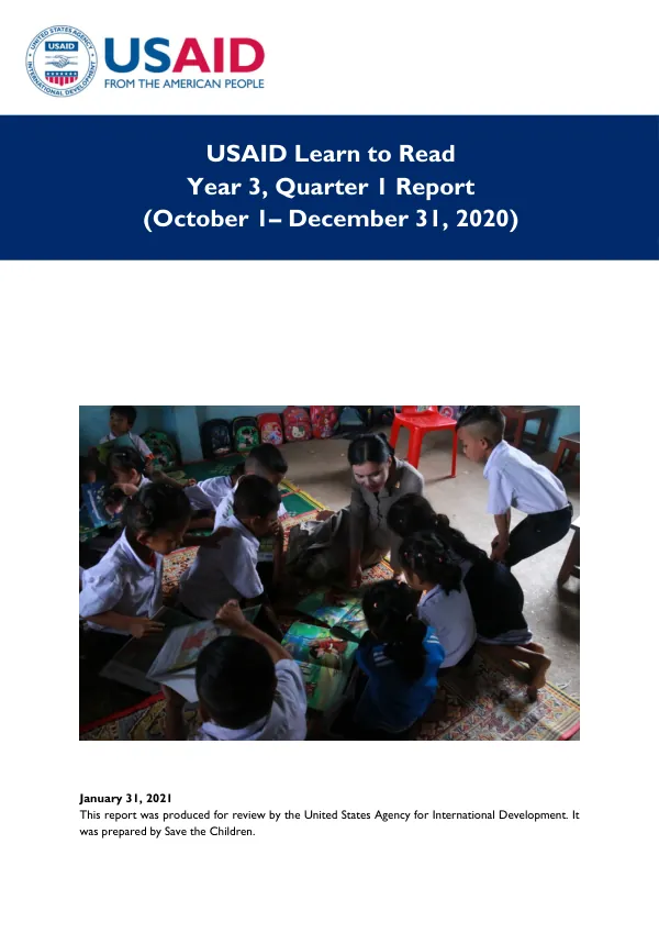 USAID Learn to Read Year 3, Quarter 1 Report (October 1– December 31, 2020)