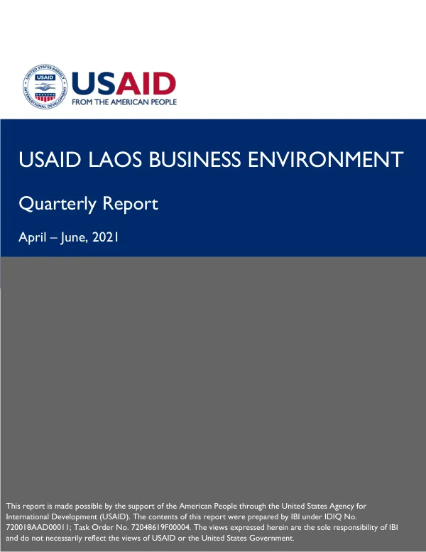 Laos Business Environment Activity FY21 Q3 Progress Report
