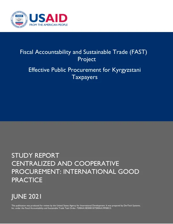 Centralized and Cooperative Procurement: International Good Practice