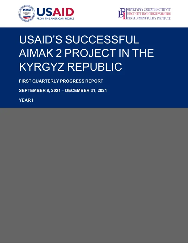 USAID’s Successful Aimak 2 Project in the Kyrgyz Republic: First Quarterly Progress Report