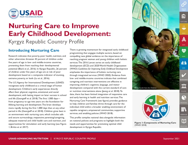 Nurturing Care to Improve Early Childhood Development: Kyrgyz Republic Country Profile, September 2021