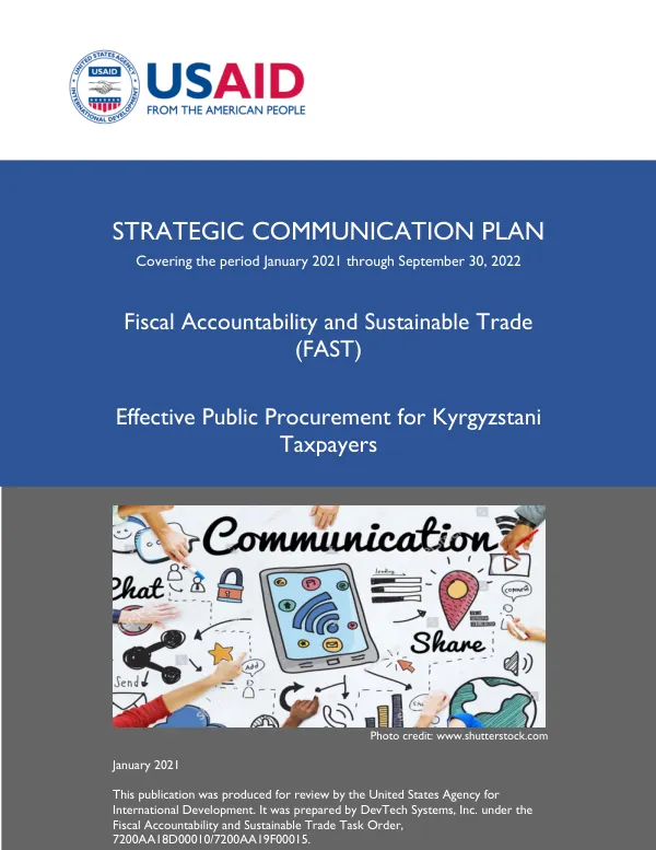 STRATEGIC COMMUNICATIONS PLAN for Effective Public Procurement for Kyrgyzstani Taxpayers