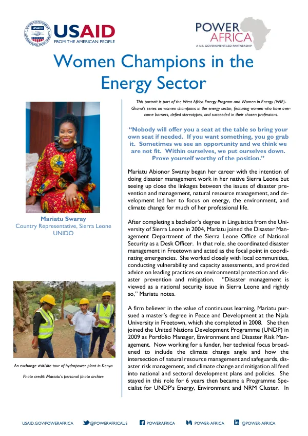 Women Champions in the Energy Sector