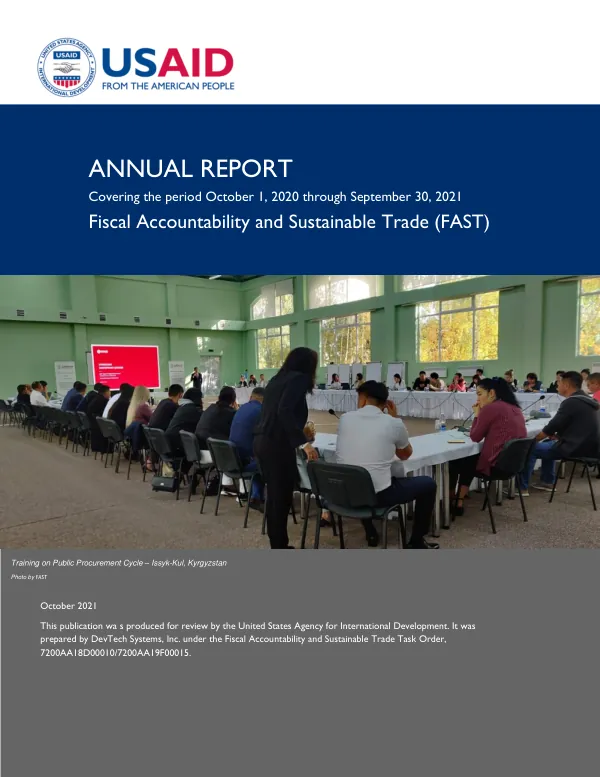 USAID Fiscal Accountability and Sustainable Trade, Annual Report, October 2021