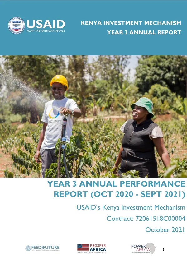 Year 3 Annual Report: USAID's Kenya Investment Mechanism