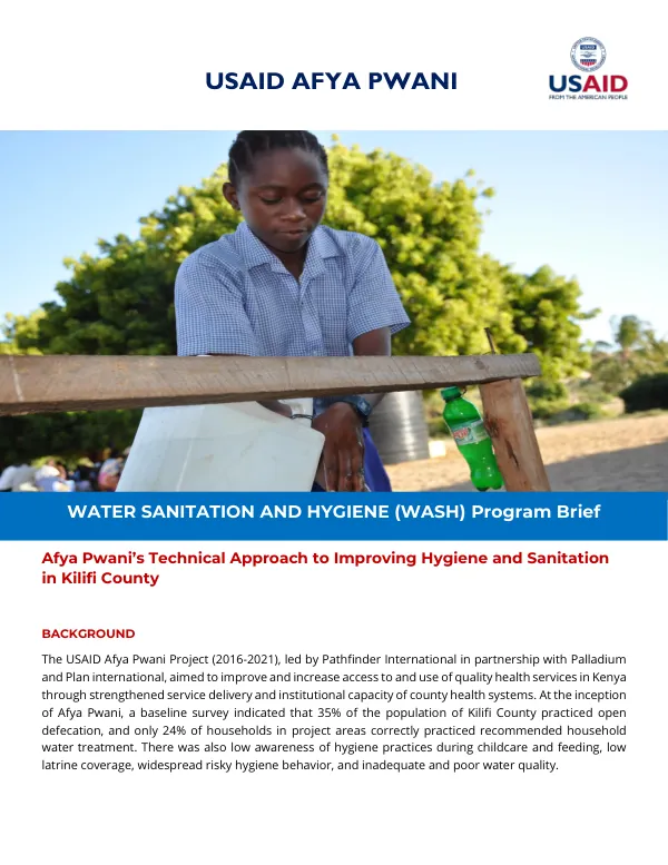 USAID Afya Pwani Project: Improving Hygiene and Sanitation in Kilifi County