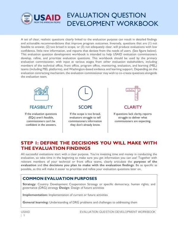 Performance Evaluation Question Development Workbook