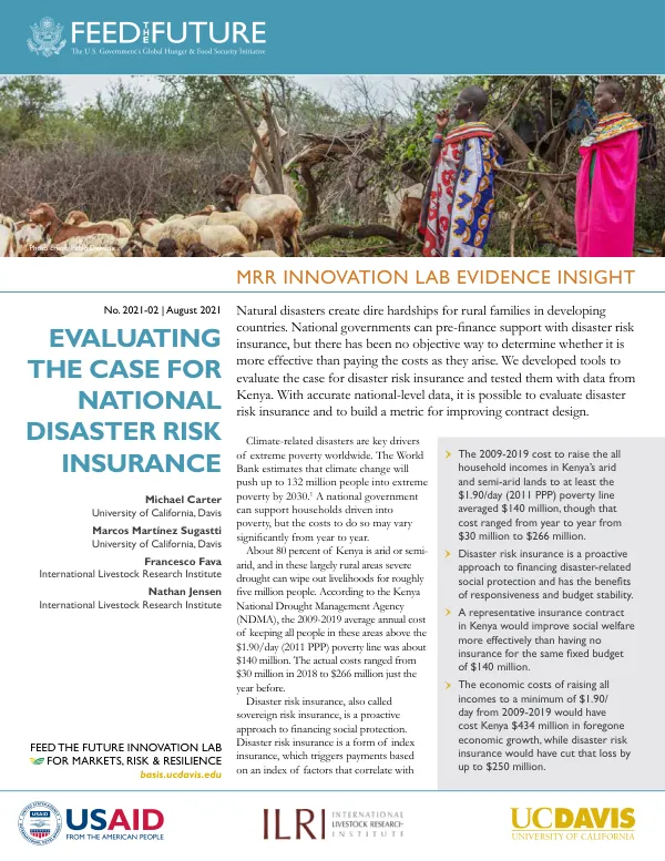 Evaluating the Case for National Disaster Risk Insurance