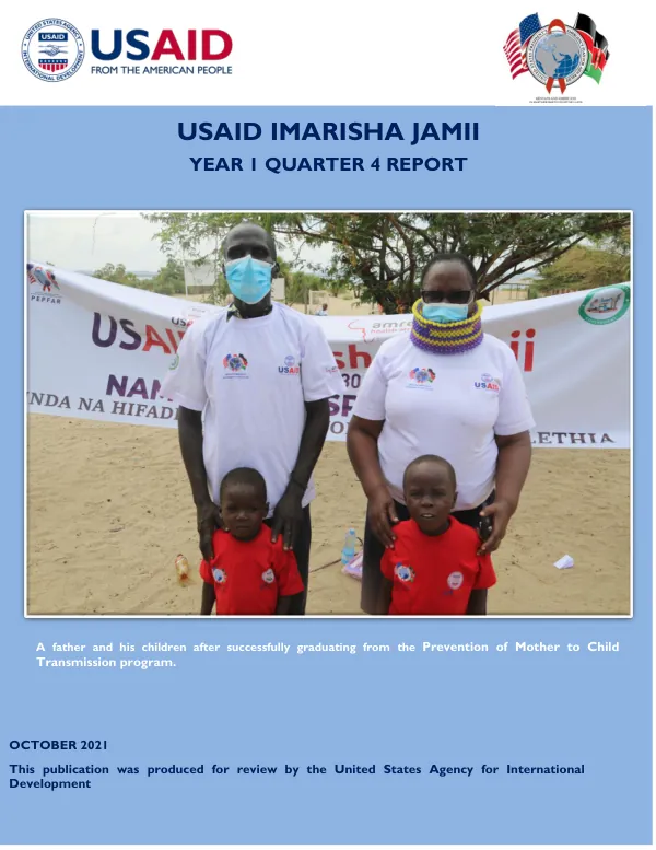 USAID IMARISHA JAMII PROGRESS REPORT FOR Q4 FY 2021