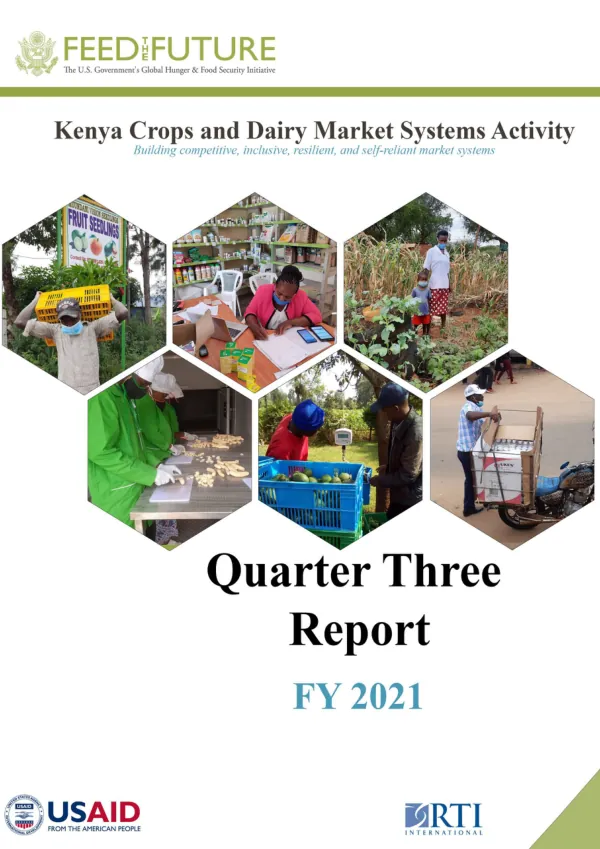 3rd Quarter Report FY 2021: Kenya Crops and Dairy Market Systems Activity