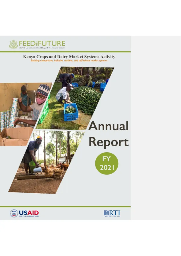 Kenya Crops and Dairy Market Systems Activity FY 2021 Annual Report