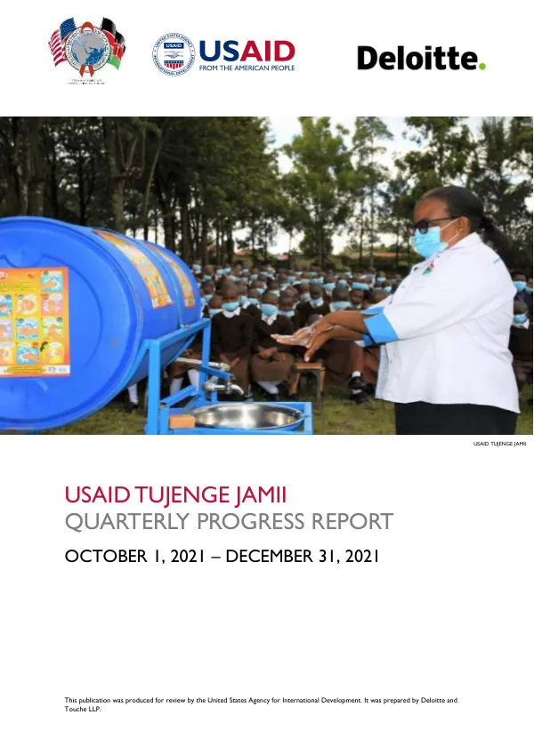 USAID Tujenge Jamii Quarterly Progress Report October 1, 2021 – December 31, 2021