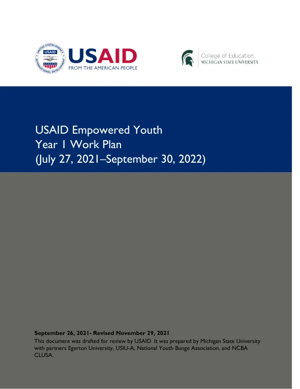 USAID Empowered Youth Year 1 Work Plan
