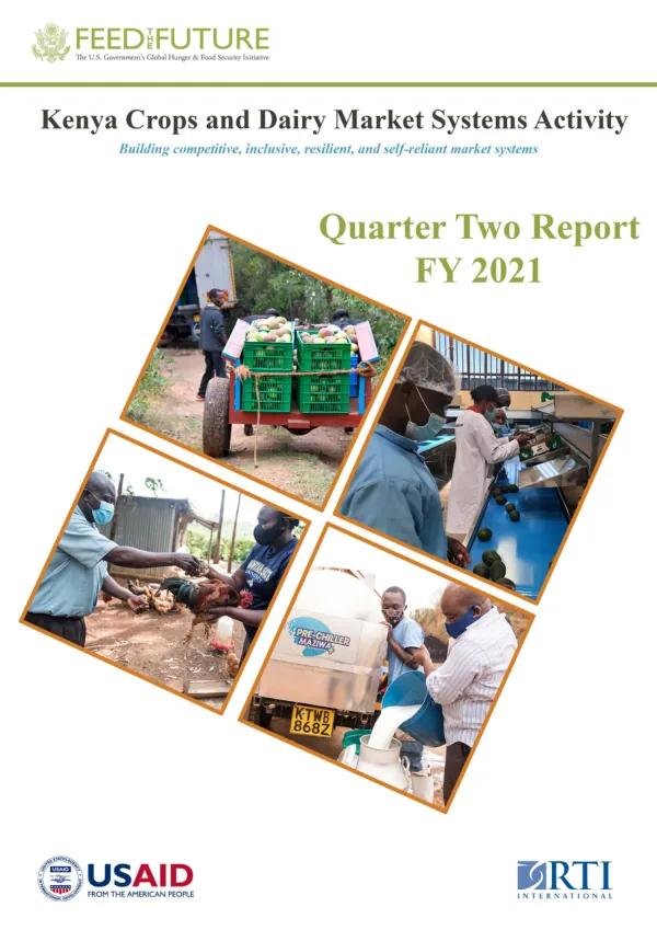 Kenya Crops and Dairy Market Systems Activity Progress Report, Quarter 2 FY 2021