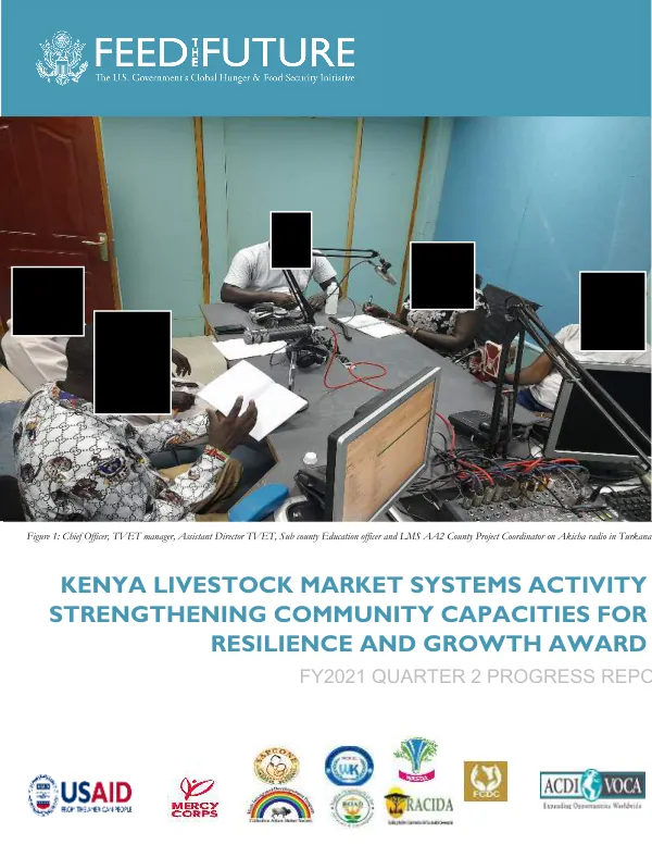FY 2021 Q2 Progress Report: Strengthening Community Capacities for Resilience and Growth Award (AA2)