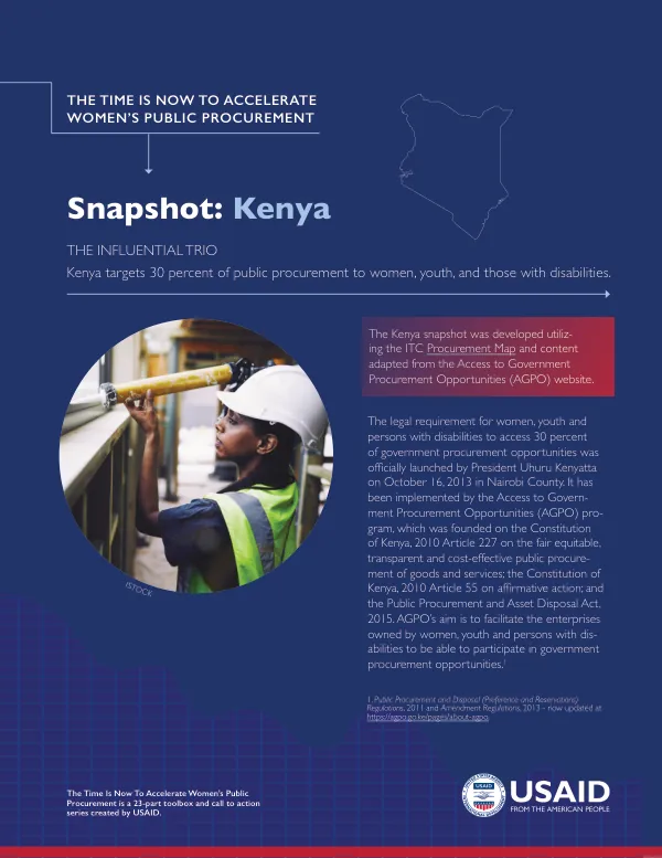 The Time is Now to Accelerate Women's Public Procurement: Snapshot: Kenya