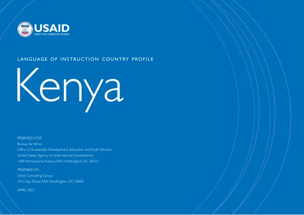 Language of Instruction Country Profile: Kenya