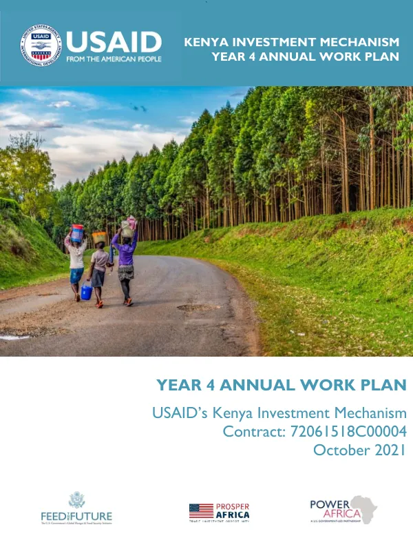 Year 4 Annual Work Plan: USAID’s Kenya Investment Mechanism