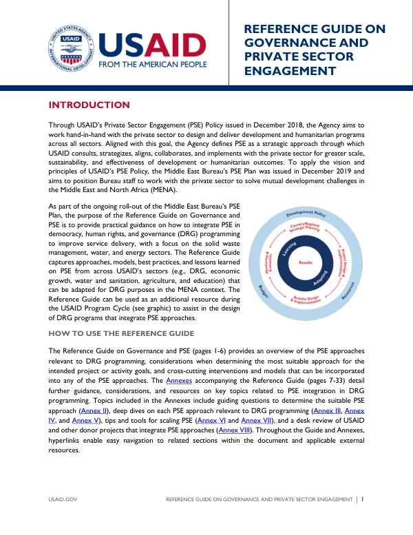 Reference Guide on Governance and Private Sector Engagement