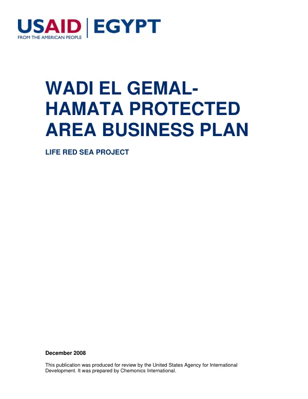 Wadi El Gemal-Hamata Protected Area business plan