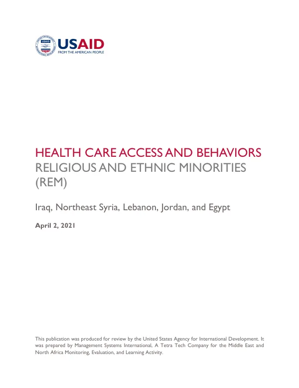 Health Care Accessing Behaviors: Religious and Ethnic Minorities (REM)
