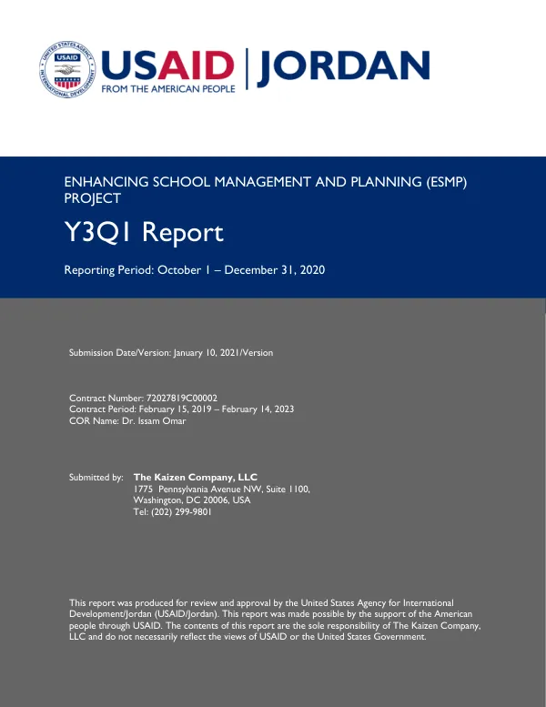 ESMP Y3Q1 Progress Report