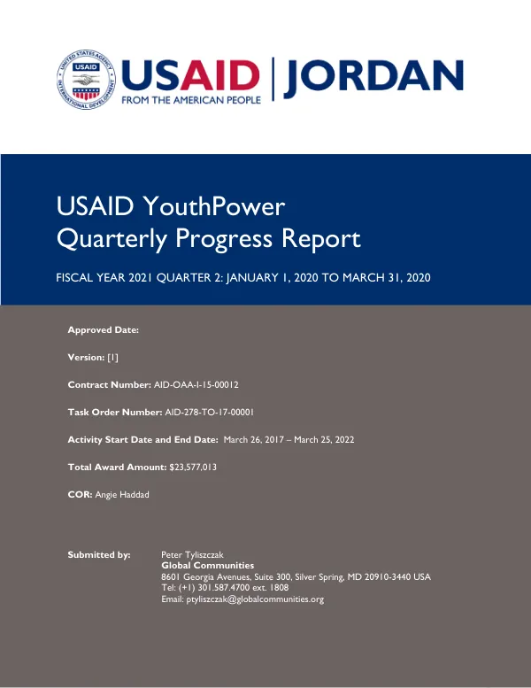 USAID YouthPower FY 21 Q2 Progress Report
