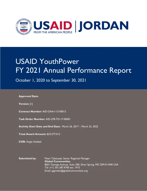 USAID YouthPower FY 2021 Annual Performance Report
