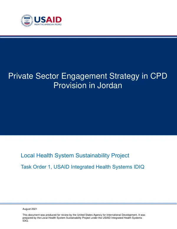 Private Sector Engagement Strategy in CPD Provision in Jordan