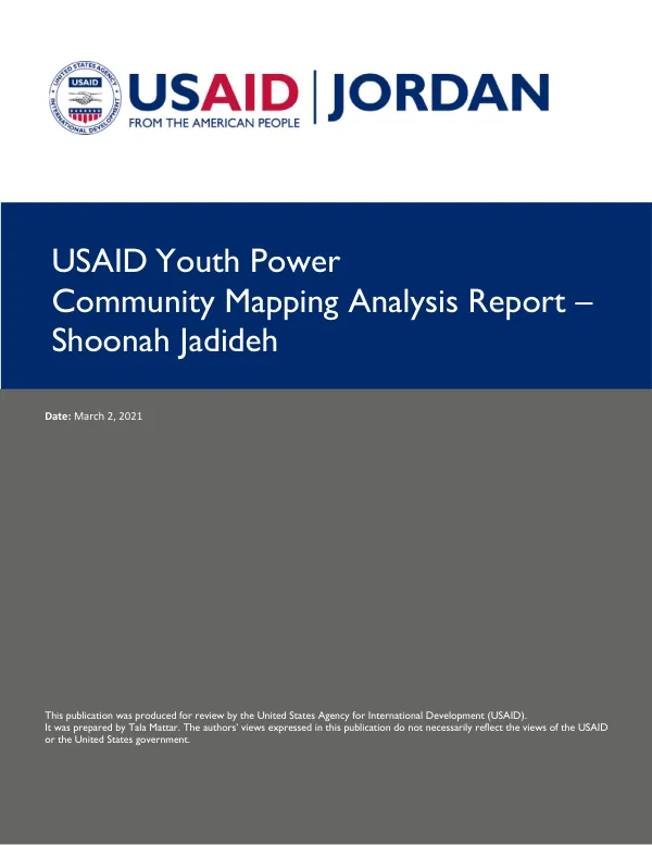 USAID Youth Power Shoonah Jadideh Community Asset Mapping Report