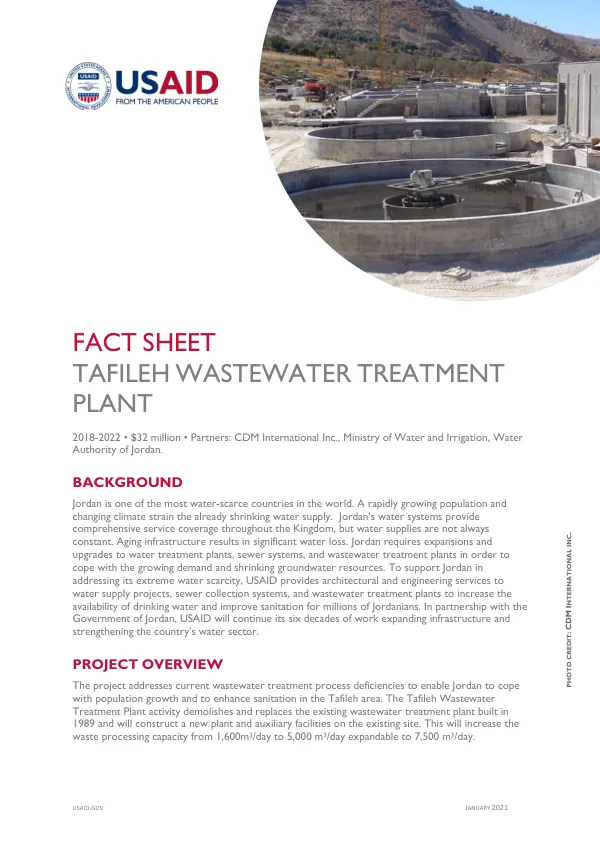 Tafileh Wastewater Treatment Plant Fact Sheet