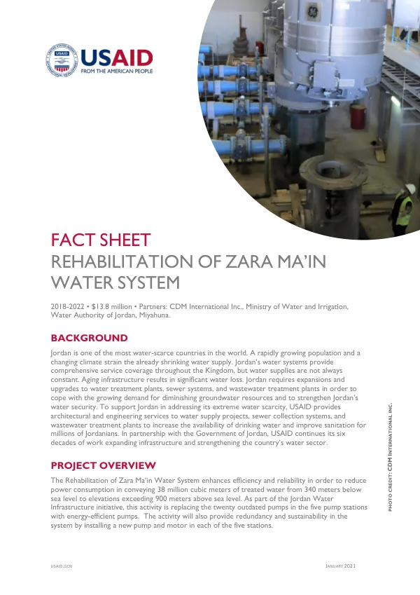 Rehabilitation of Zara Ma’in Water System