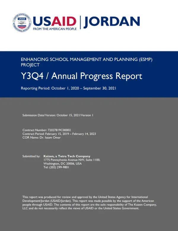 ESMP Y3Q4 Progress Report