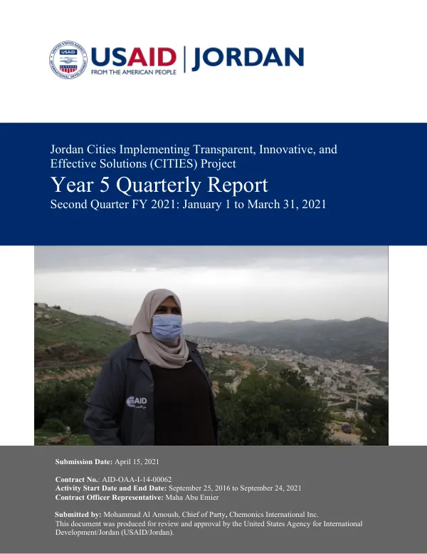 USAID CITIES, Second Quarterly Report FY 2021/YEAR 5 (January 1 – March 31, 2021)