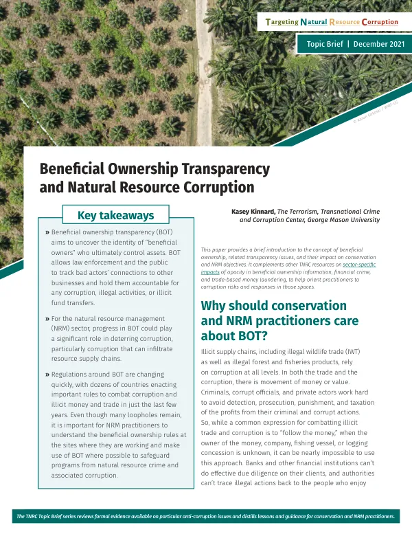 Beneficial Ownership Transparency and Natural Resource Corruption