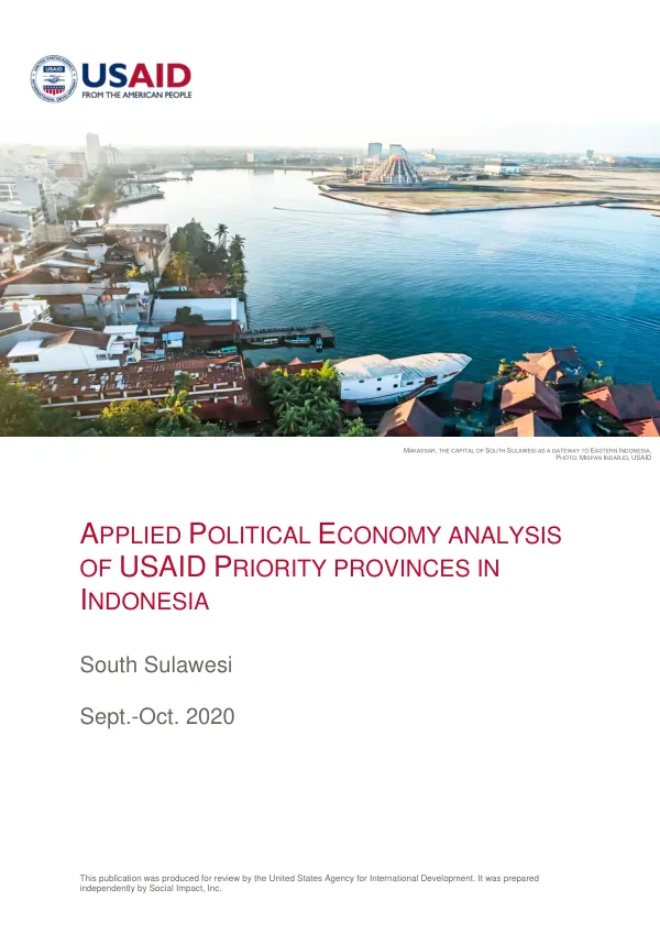 Applied Political Economy Analysis of USAID Priority Provinces in Indonesia