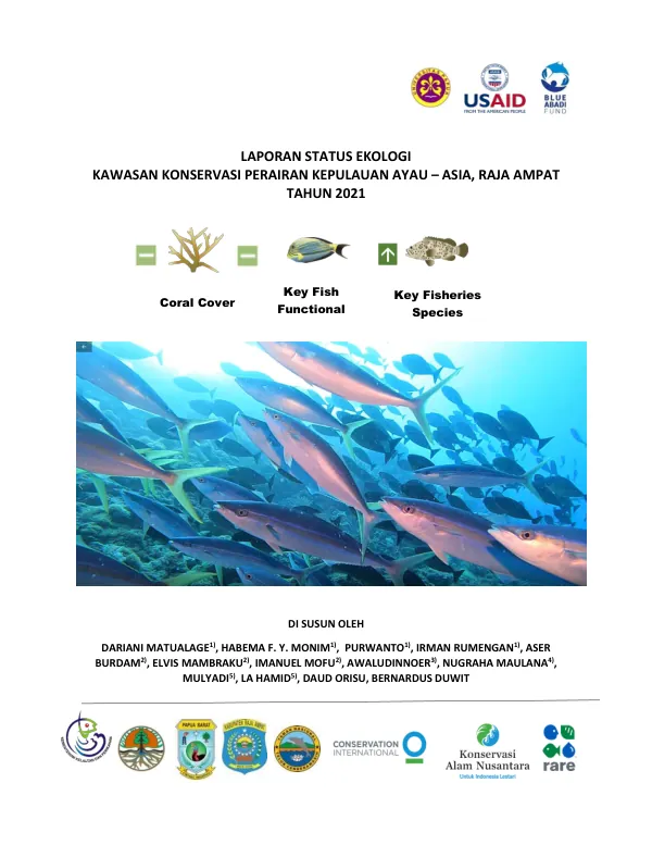 Laporan Status Ekologi Kawasan Konservasi Kepulauan Ayau-Asia, Raja Ampat Tahun 2021