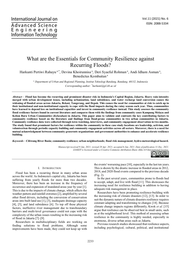 What are the Essentials for Community Resilience against Recurring Floods?