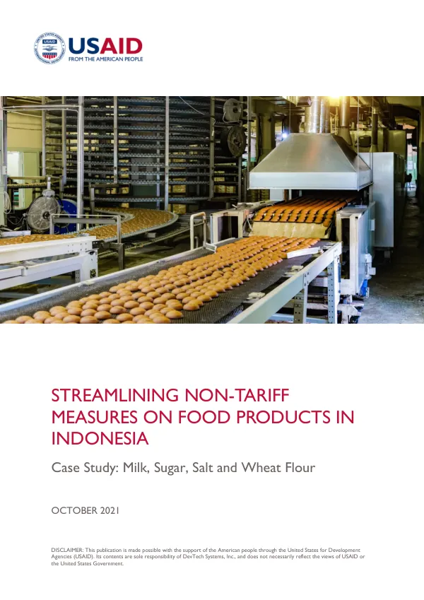 STREAMLINING NON-TARIFF MEASURES ON FOOD PRODUCTS IN INDONESIA