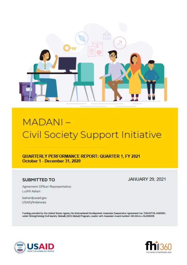 MADANI – Indonesia Civil Society Support Initiative Quarterly Performance Report, Q1 FY 2021