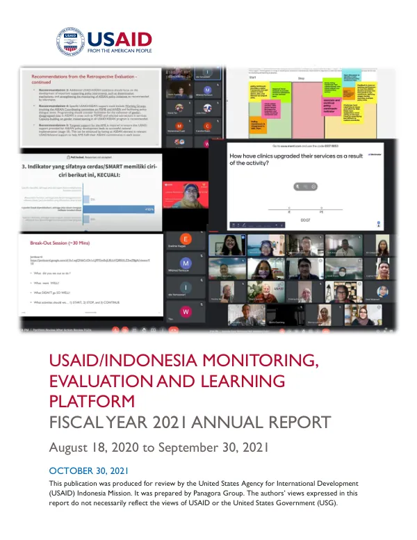 USAID/Indonesia Monitoring, Evaluation and Learning Platform Fiscal Year 2021 Annual Report