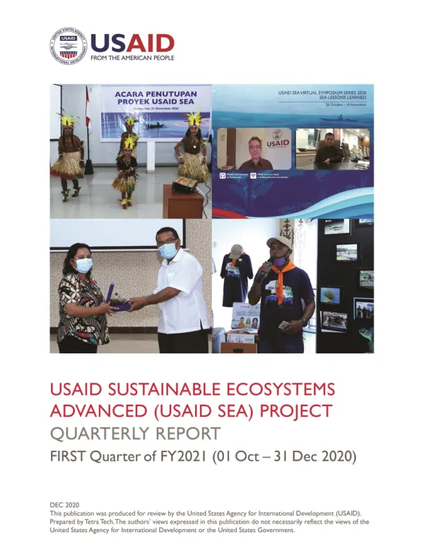 USAID Sustainable Ecosystems Advanced (SEA) Project Quarterly Report: 01 October 2020 – 31 December 2020