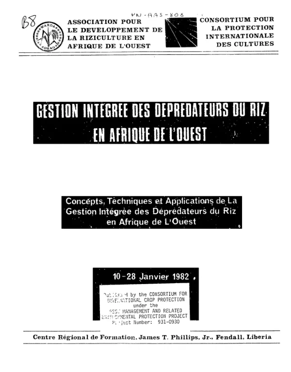 Concepts, techniques et applications de la gestion intégrée des déprédateurs du riz en Afrique de l'Ouest