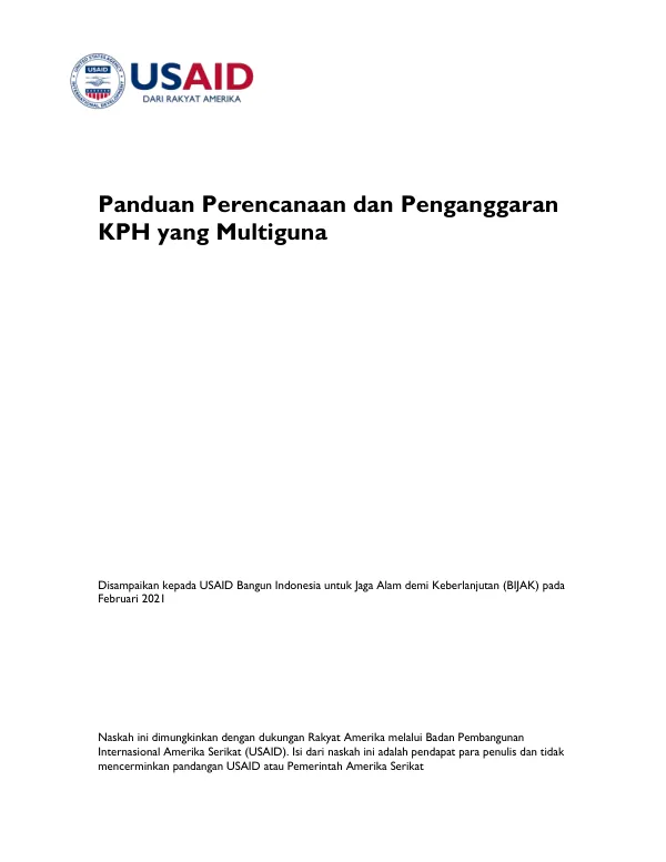 Panduan Perencanaan dan Penganggaran KPH yang Multiguna