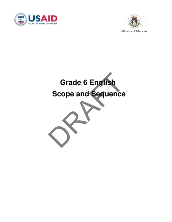 Grade 6 English Scope and Sequence