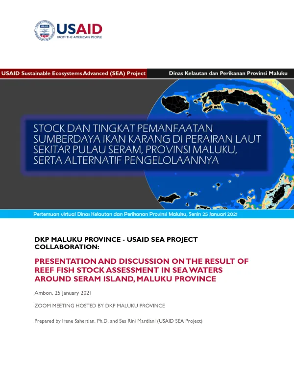 REEF FISH STOCK ASSESSMENT IN SEA WATERS AROUND SERAM ISLAND, MALUKU PROVINCE